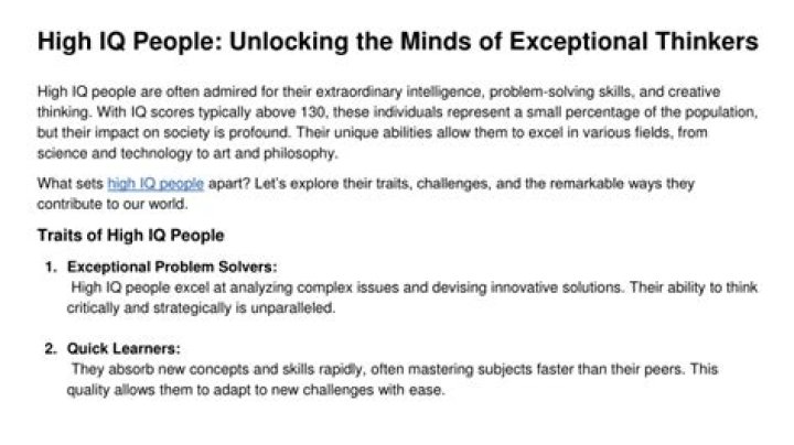 Unveiling The Minds Of High IQ Individuals: Exploring The Extraordinary